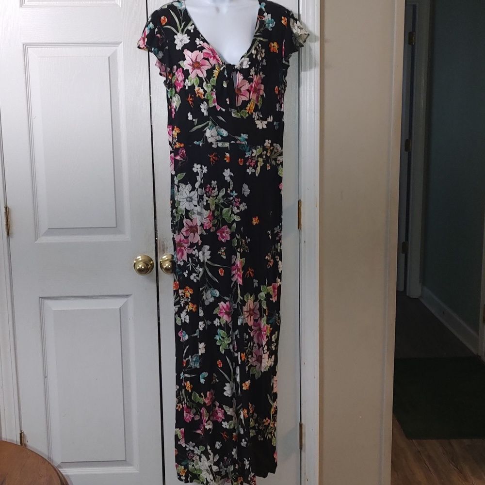 Love Fire floral long romper jumpsuit Sz M - Picture 1 of 8